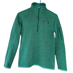 Patagonia better sweater teal green 1/4 zip pullover fleece sweatshirt small